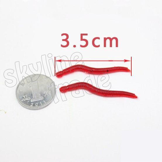 Set 50 mồi câu cá giả hình giun 3.5cm