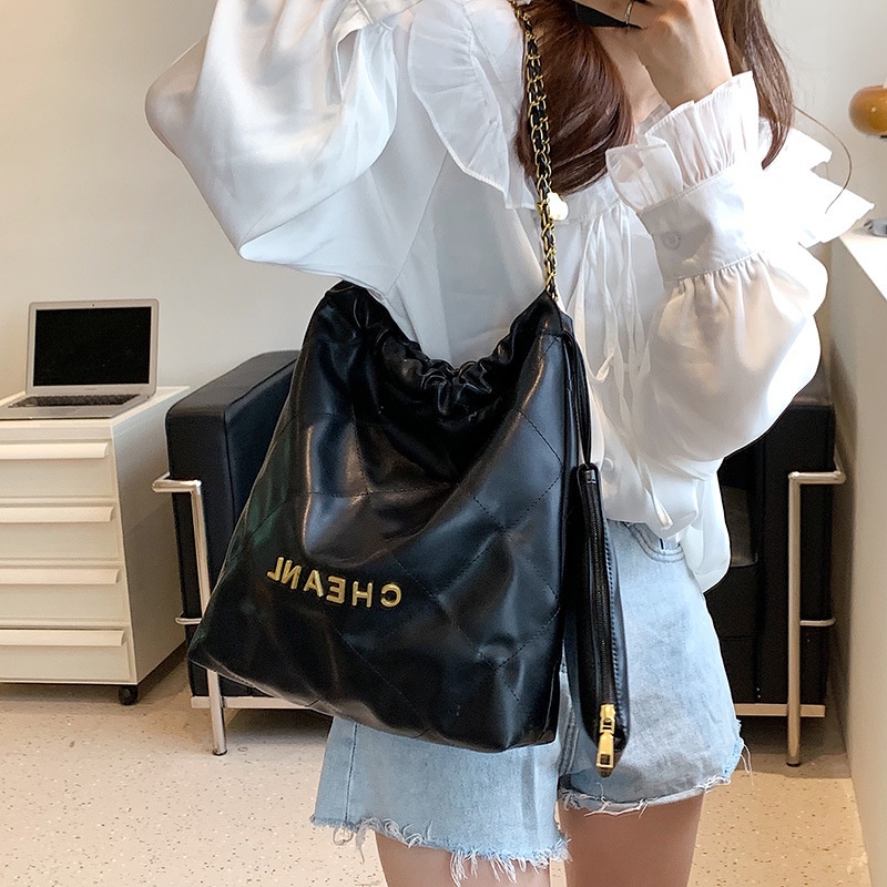 Fanli Túi Xách Đeo Vai / Xách Tay Công Sở Sức Chứa Lớn Thêu Sọc Kim Cương Thời Trang Hàn Quốc Cổ Điển Cho Nữ