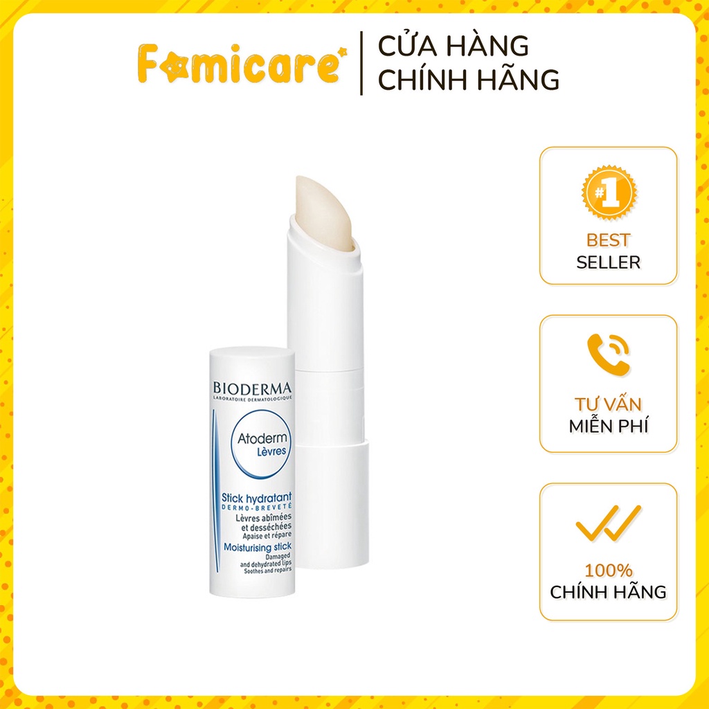 Son dưỡng môi Bioderma Atoderm Stick Hydratant Pháp thỏi 4g
