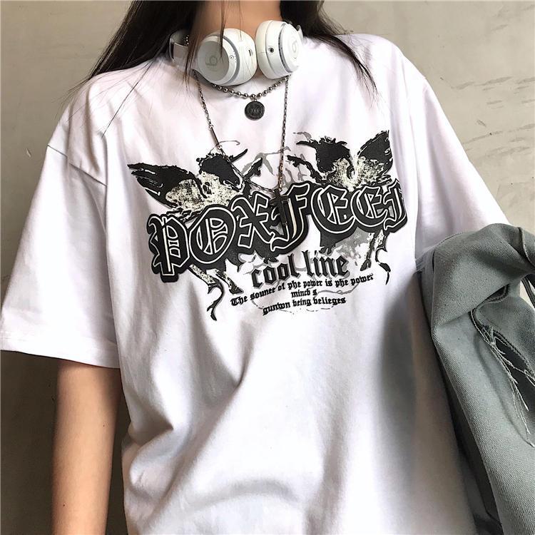 Áo Thun Ngắn Tay Form Rộng Phong Cách Hàn Quốc Dành Cho Nữ