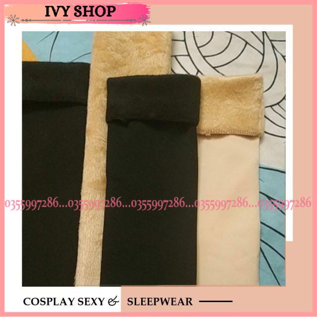 Tất chân lót lông Ngườ Lớn trẻ em giữ nhiệt siêu ấm - đen,da - Ivyshop