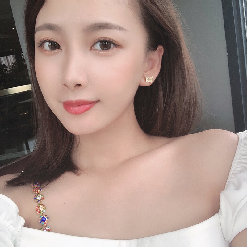 Bông tai hình bướm bay tối giản thời trang Hàn Quốc tinh tế cắt tinh tế cho học sinh