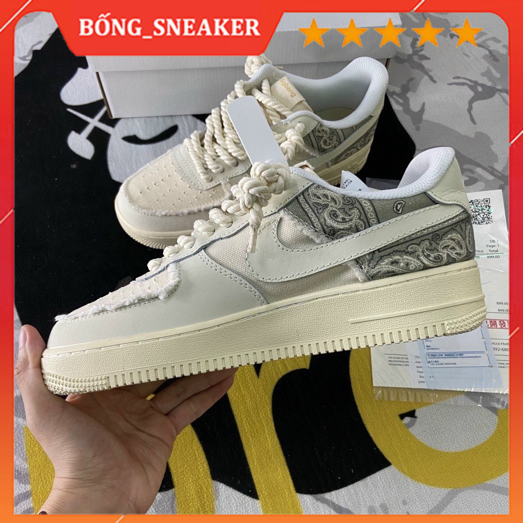 Giày af1 thể thao_Nike Air Force 1 thổ cẩm,Travis bigbag dây thừng hàng SC trung bản Cao Cấp nam nữ, Full Box,hót 2022
