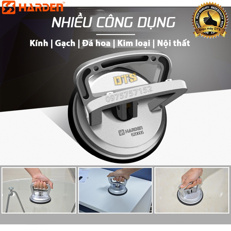 Hút kính, hít kính 1 chấu công nghiệp HARDEN C-MART hút gạch nhôm đúc nguyên khối chịu lực, cao su nguyên chất hút mạnh