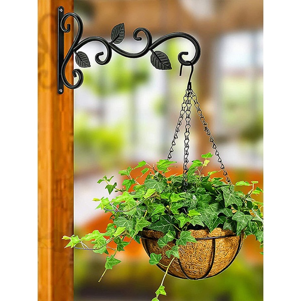 1 Móc Treo Chậu Cây Gắn Tường Bằng Sắt Màu Đen Siêu Bền Trang Trí Nhà Cửa