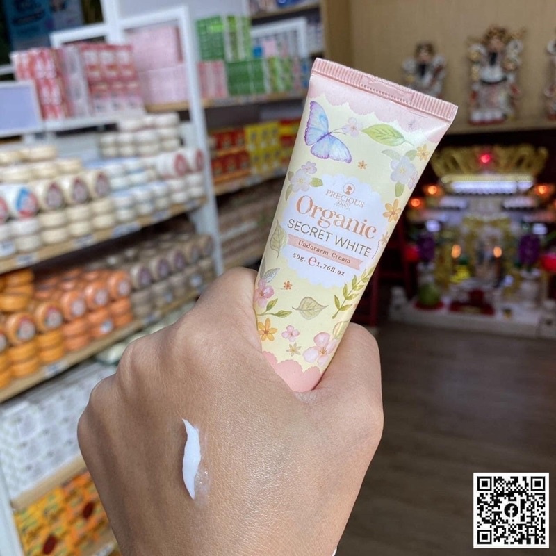 Kem Giảm Thâm Nách, Khử Hôi Nách  Giảm Thâm Đầu Gối, mông Skin Organic Secret White Thái Lan 50g