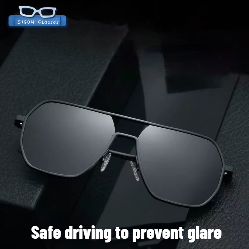 Kính Mát Phân Cực Chống Tia Phân Cực Gọng Nhôm Thay Đổi Màu Sắc Thời Trang Cho Nam