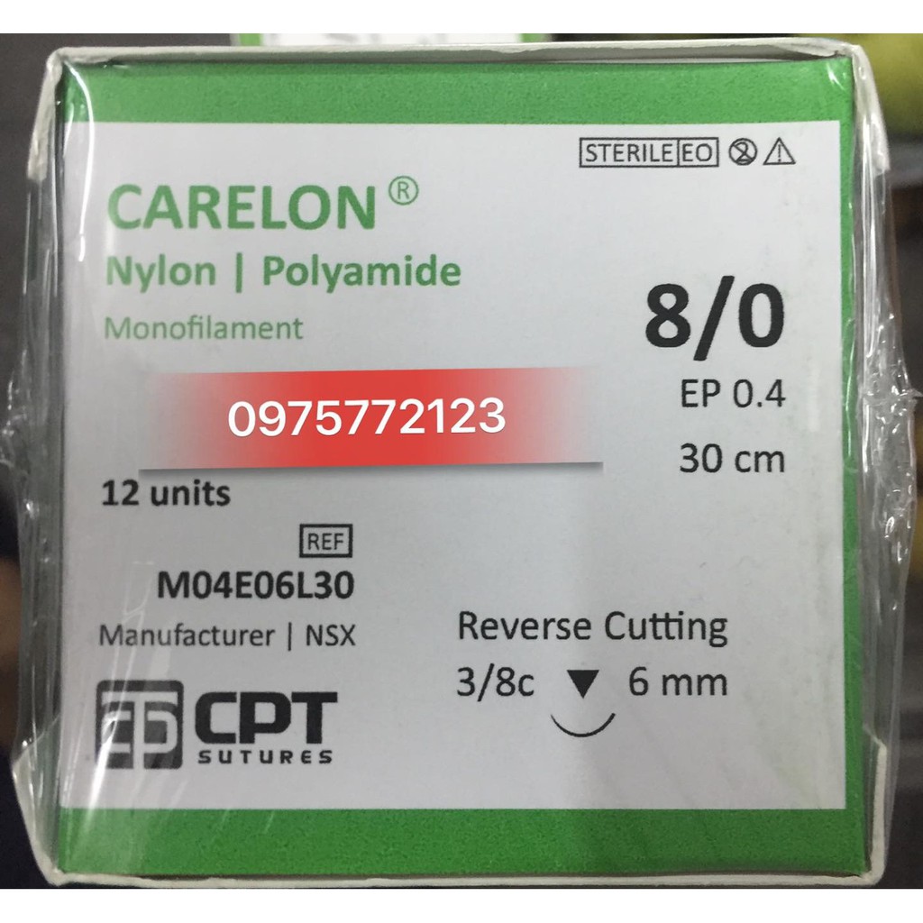 CHỈ MẮT CPT-Carelon  8/0,HỘP 12 SỢI