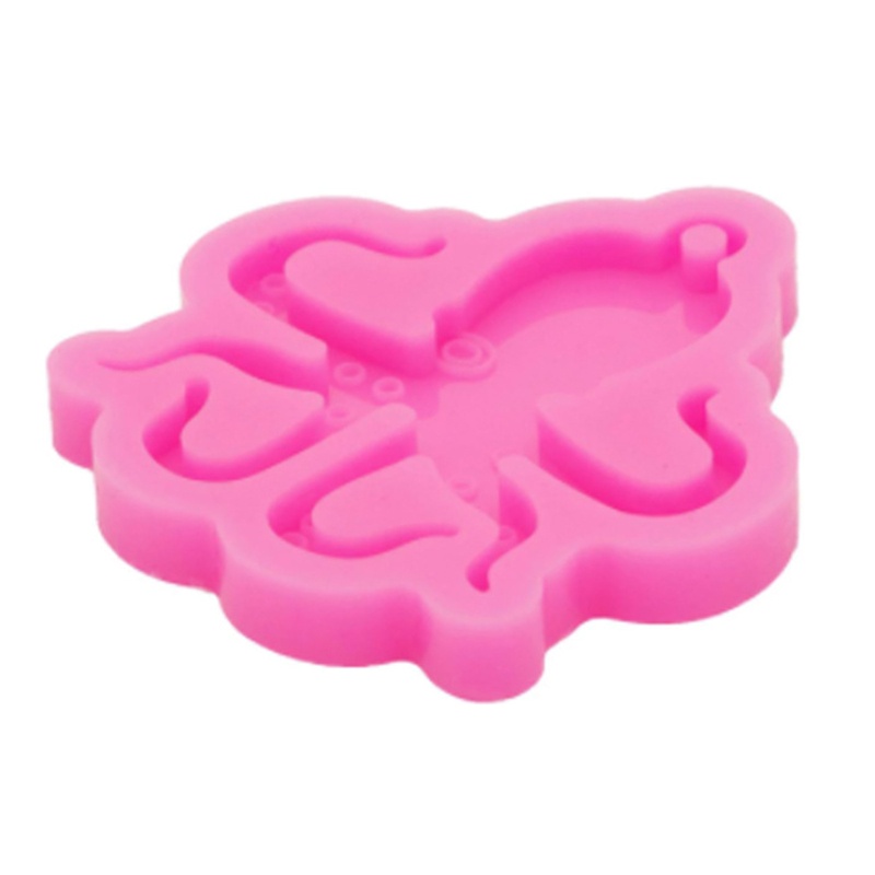 Khuôn Silicone Làm Móc Khóa Hình Bạch Tuộc Bằng Pha Lê UV DIY