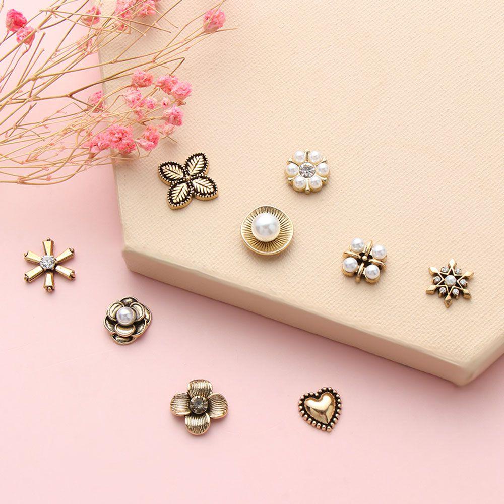 Set 10 Kẹp Tóc Hình Hoa Lấp Lánh Phong Cách Retro