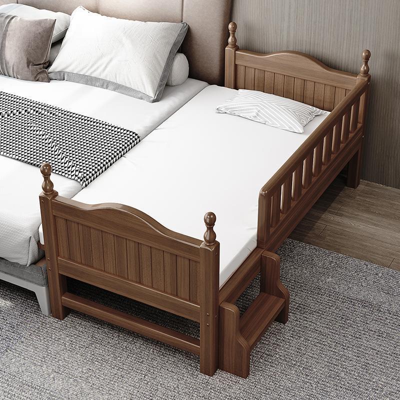 Giường trẻ em bằng gỗ thật ghép giường nhỏ bé trai có lan can cộng với rộng bệnh cho cũi thần khí