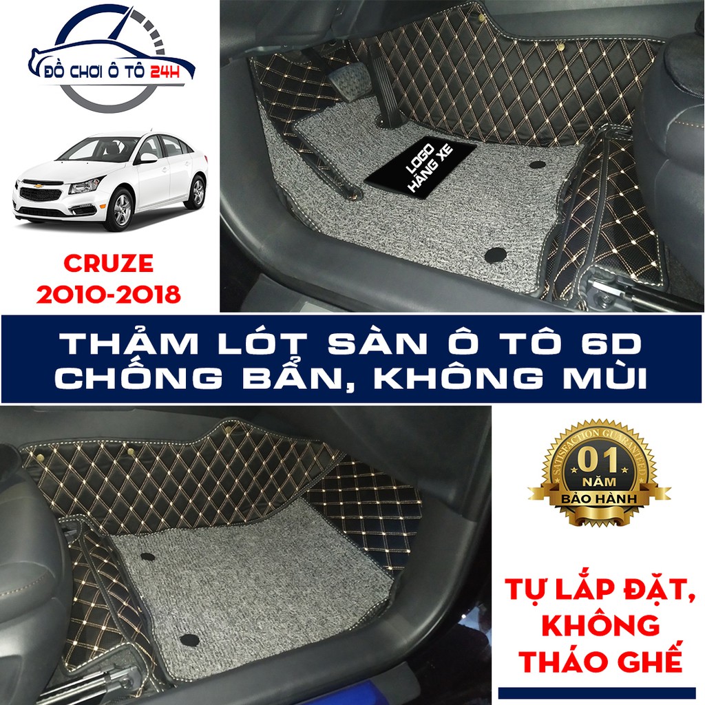 Thảm lót sàn ô tô 6D Chevrolet Cruze 2010-2018 bảo vệ sàn xe, không mùi, không thấm nước