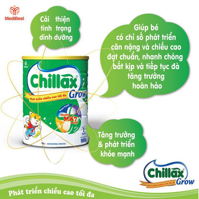 Sữa Chillax Grow MK7 900g 400g Date 2022