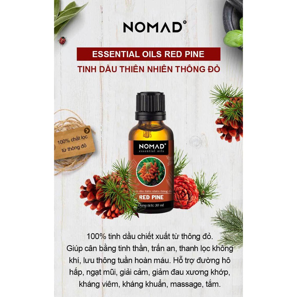 Tinh Dầu Thiên Nhiên Nguyên Chất 100% Thông Đỏ Nomad Essential Oil Red Pine