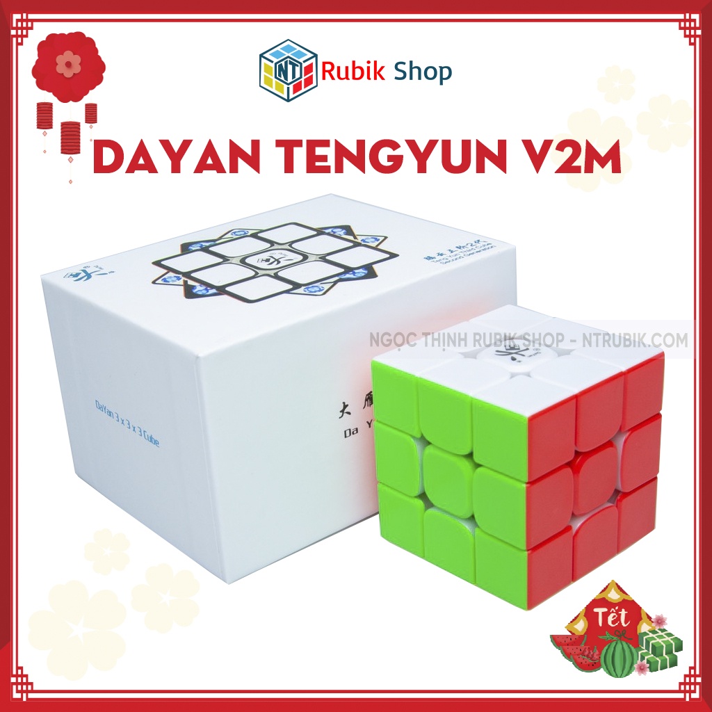 [Siêu Hot] 3x3x3 Rubik Dayan Tengyun V2 M Stickerless/Black (Dayan New Flaship- Có nam châm)- ngocthinhrubik