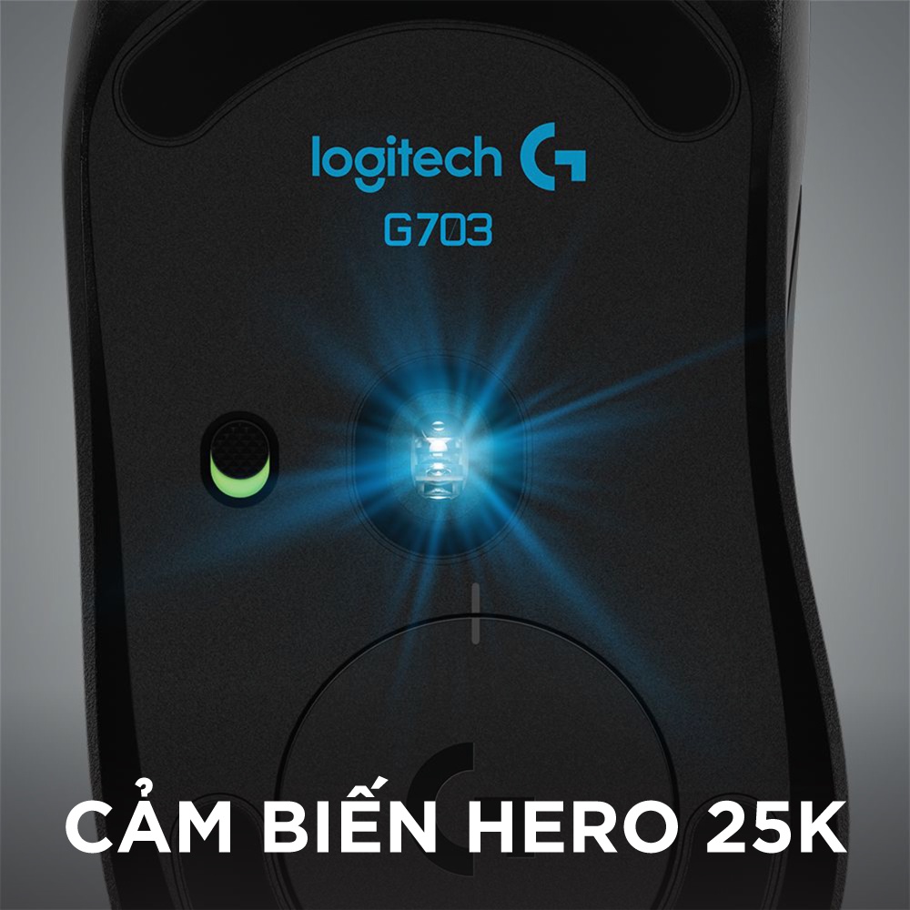 Chuột game không dây Logitech G703 Hero - Cảm biến Hero 25k, RGB, tùy chỉnh trọng lượng