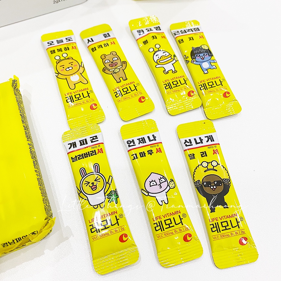 Vitamin C Lemona dạng bột phiên bản Kakao Friends Hàn Quốc, set 10 gói nhỏ 2g