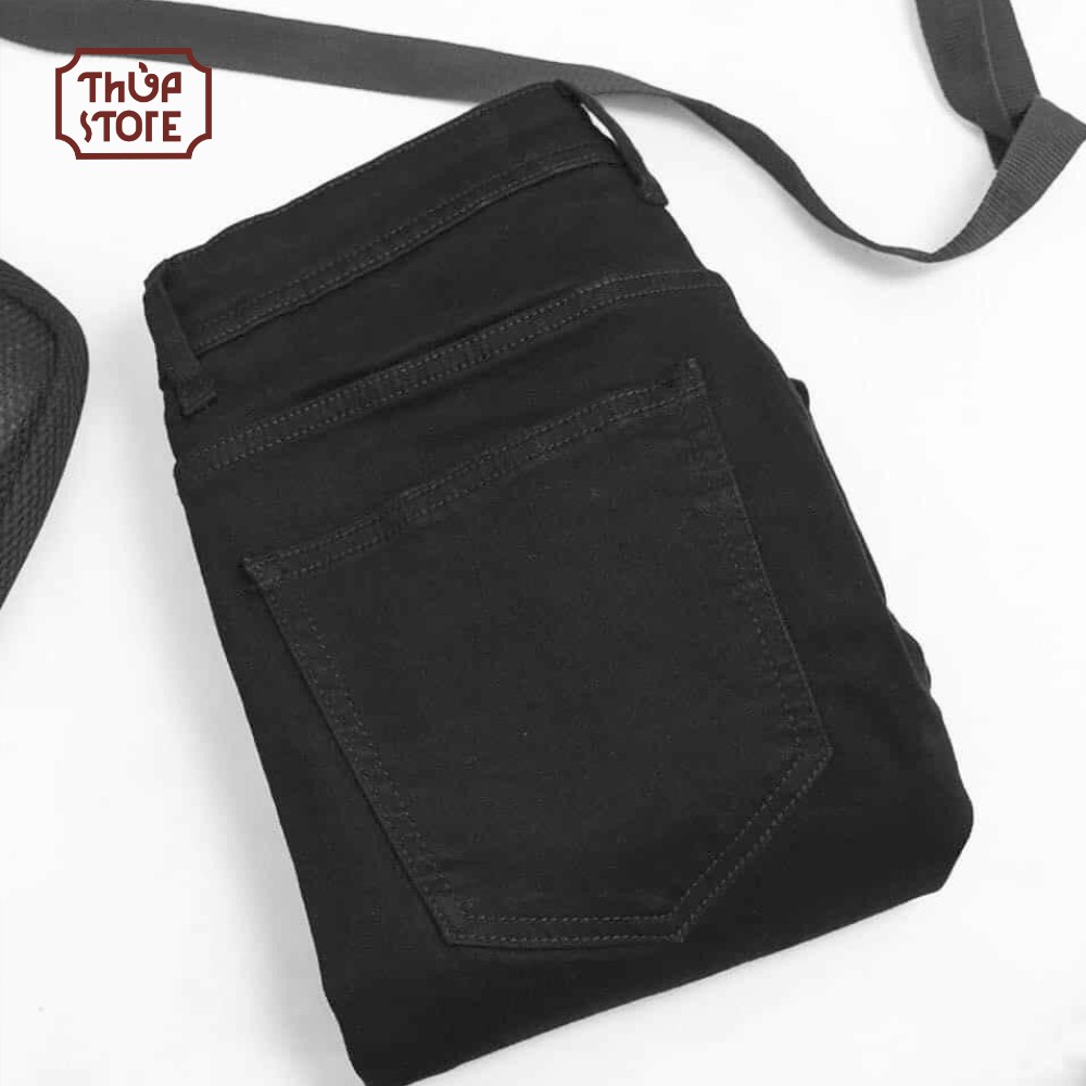 Quần Jean nam co dãn, màu đen, dáng ôm, dày dặn | BigBuy360 - bigbuy360.vn