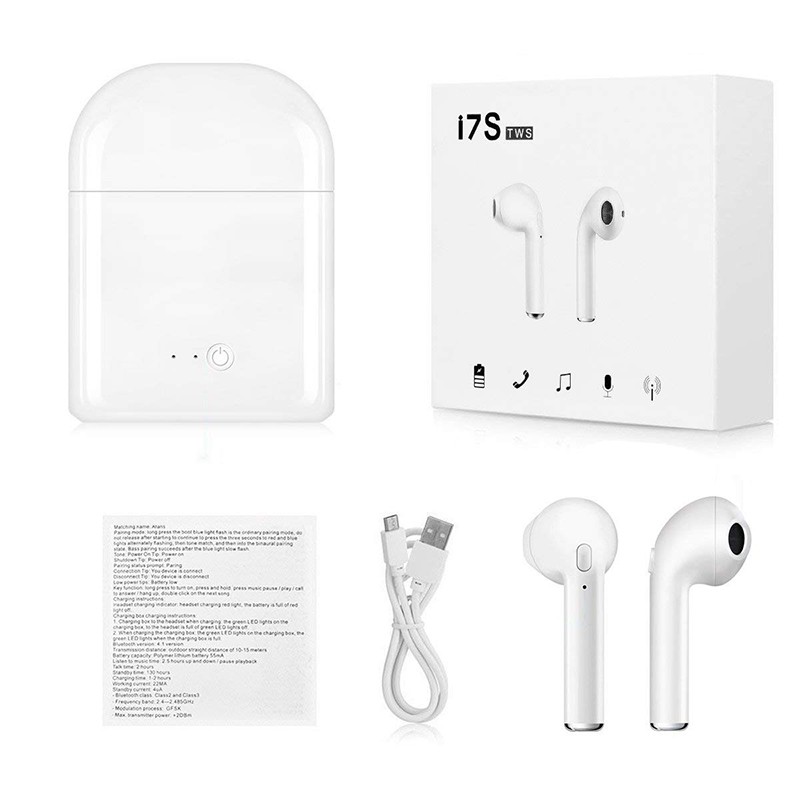 Set tai nghe bluetooth không dây cho điện thoại Iphone 6s Iphone 5s Iphone 7 Iphone X Xs Max Xr Samsung | BigBuy360 - bigbuy360.vn