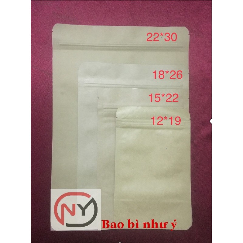 Combo 2kg túi zip giấy kraft không cửa sổ