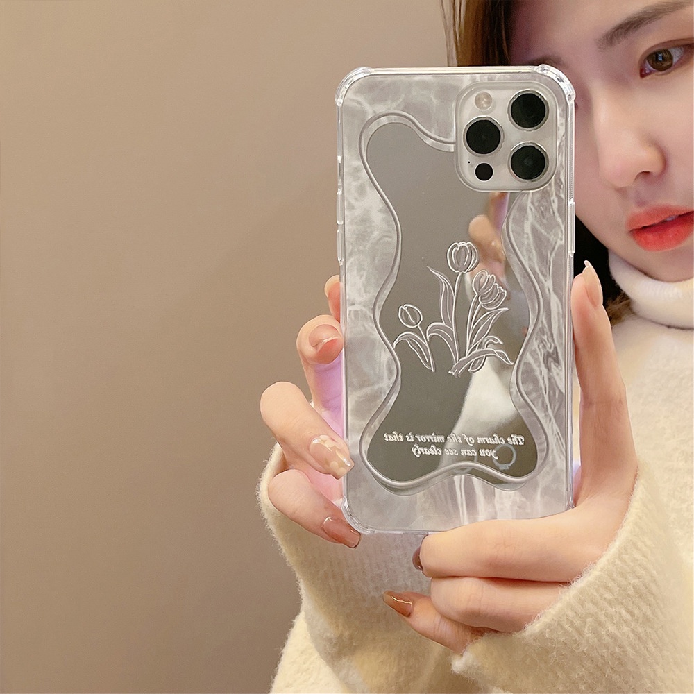 Ốp điện thoại họa tiết phác thảo tulip thích hợp cho Iphone 7 8 PLUS X XR XS 11 12 13 14 Mini PRO MAX SE 2020