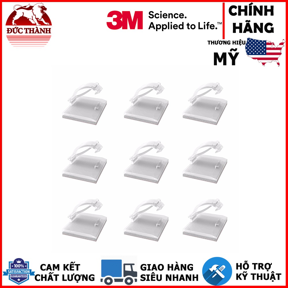 Bộ 20 cái Clips - nẹp kẹp dây cáp điện tiện dụng có sẵn keo 3M màu trong suốt 13mmx18mm