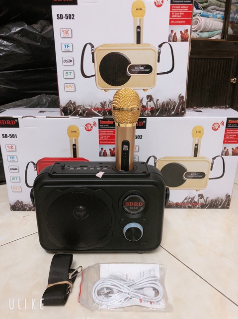 Loa Bluetooth Karaoke SD-502 xách tay kèm Mic không dây
