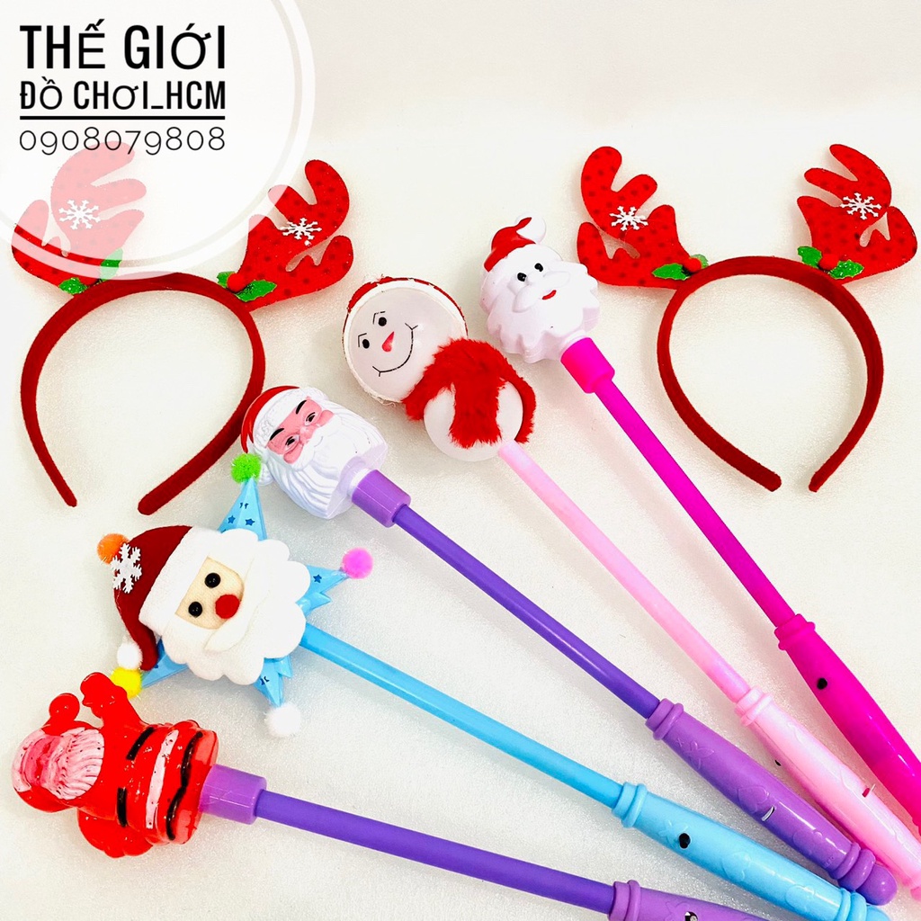 [NOEL ĐÃ ĐẾN] Cài tóc tuần lộc/ gậy ông già noel phát sáng/ gậy flash ngôi sao/ người tuyết phong cách giáng sinh cho bé