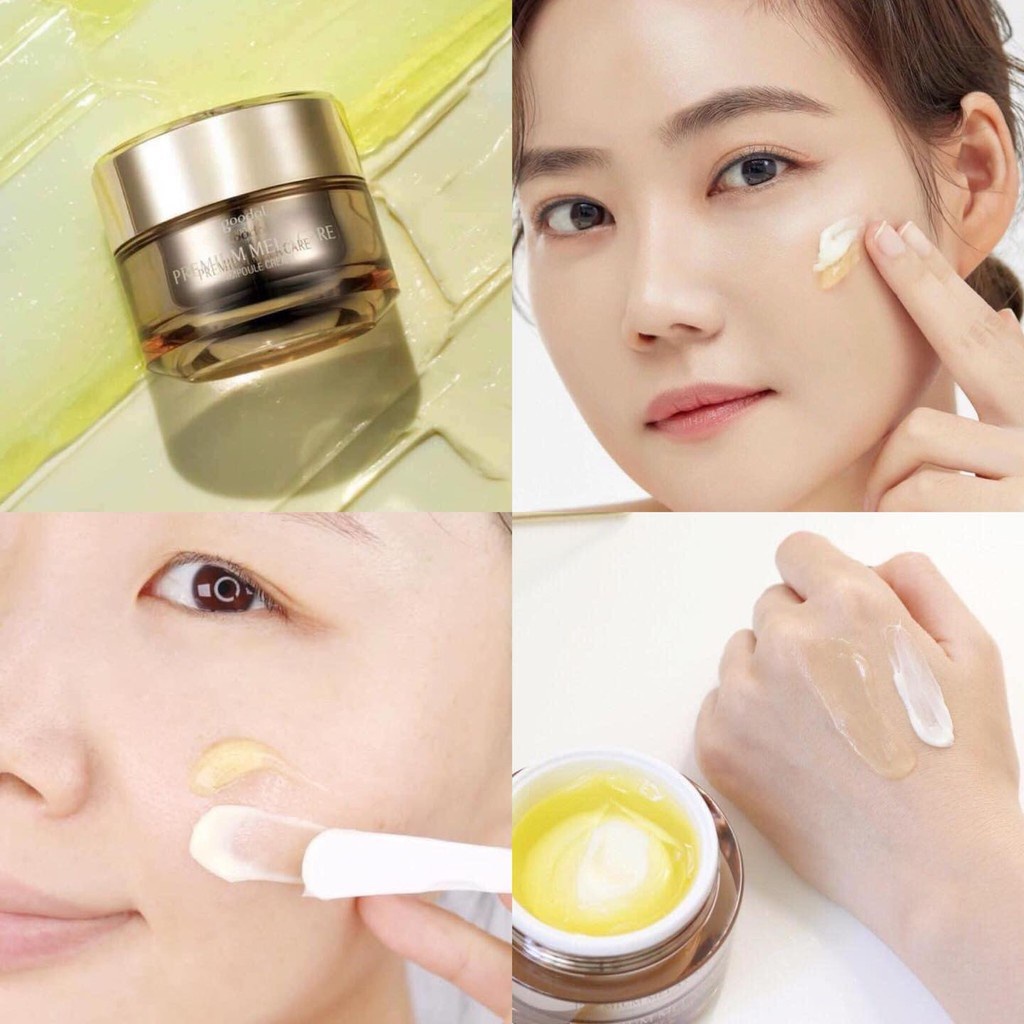 Hộp 7 Viên Kem dưỡng da ngăn ngừa lão hoá chiết xuất ốc sên vàng Goodal Premium mela Care ampoule Cream (2g x 7)