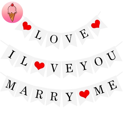 Dây Chữ I Love You, Marry Me, Love Trang Trí Tiệc Cầu Hôn, Tỏ Tình, Kỷ Niệm - Kemshop K42