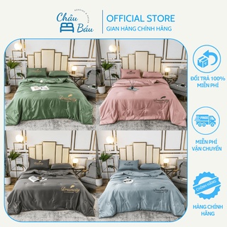 Bộ chăn ga gối lụa chần bông mịn dream city châu báu gạo bedding set chăn ga gối lụa tencel nhập khẩu cao cấp