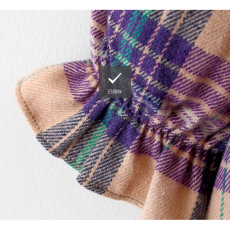 Đầm Công Chúa Sọc Ca Rô Thời Trang Mùa Đông Hàn Quốc Đáng Yêu Dành Cho Bé Gái