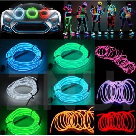 Dây đèn led 2M/3M/5M ánh sáng neon kết nối USB linh hoạt trang trí cho ô tô