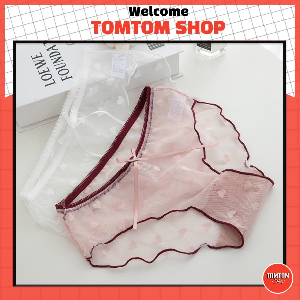 Quần lót nữ ren nơ điệu đà, Quần chip cao cấp dễ thương QL42