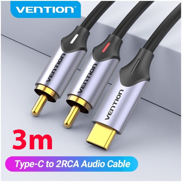 Dây cáp âm thanh Type C sang 2RCA Hi-Fi USB-C dành cho loa cao cấp Vention chính hãng