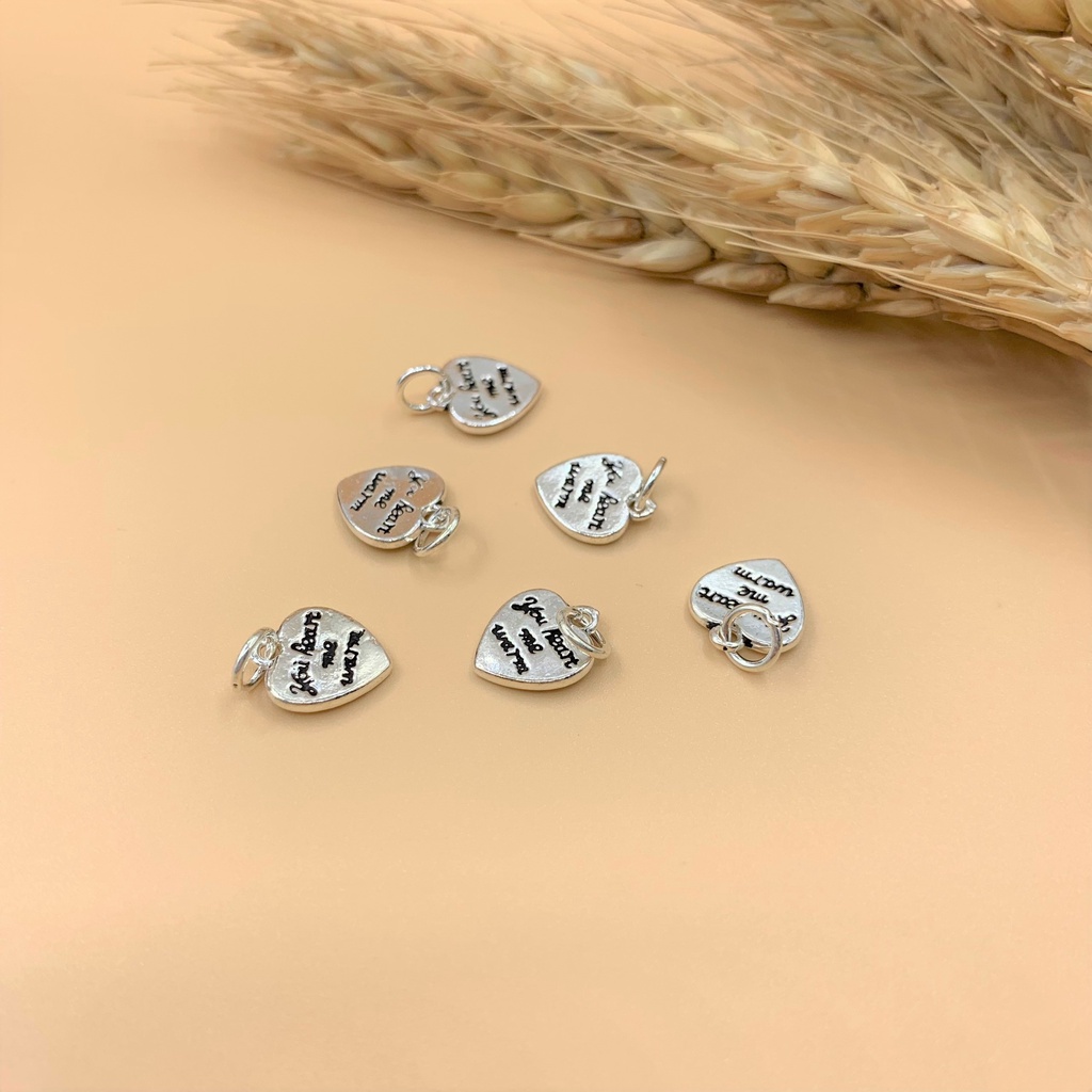 Charm móc treo trái tim You Heart Me Warm - Charm Bạc 925 - Mã CA735