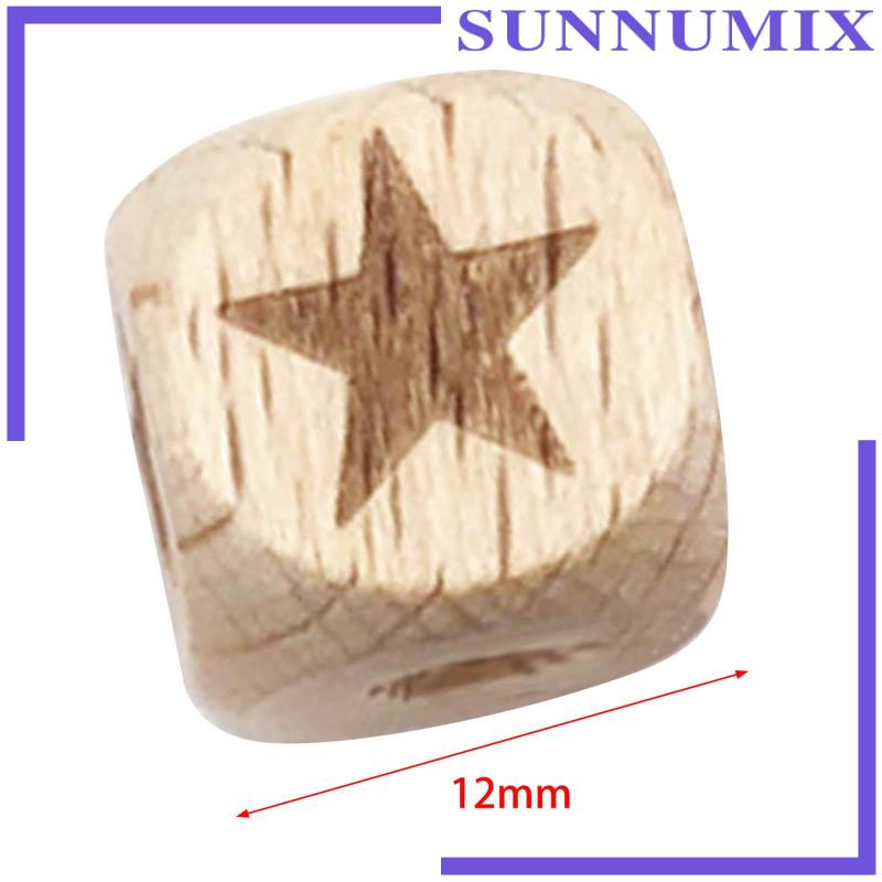 Set 20 Hạt Gỗ Vuông Lỗ Lớn Làm Trang Sức Thủ Công