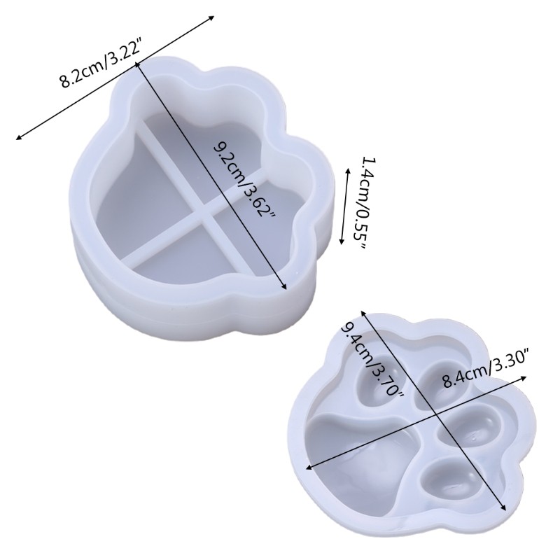 Khuôn silicone làm khay phục vụ hộp đựng resin tạo hình dấu chân đáng yêu tiện lợi