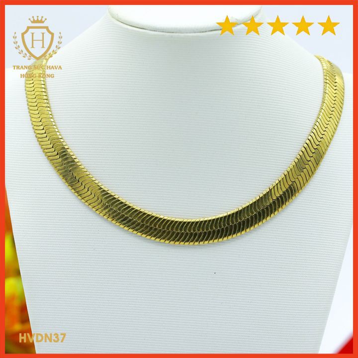 Kiềng Cổ Nữ Titan Xi Mạ Vàng Non 24k Cao Cấp, Vòng Cổ Nữ Phong Cách Thời Trang Cá Tính Trẻ Trung - HVDN37