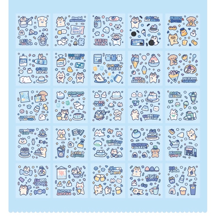 Sticker cute/Hộp set 100 tấm sticker hình dán FRIED CHICKEN trang trí sổ planner bullet journal Hàn Quốc Tẻn Tẻn