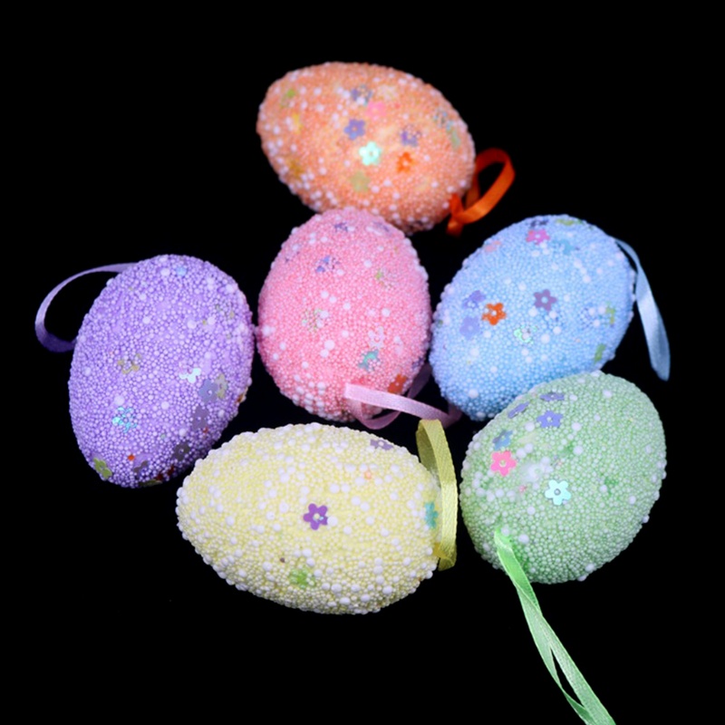 Bộ 6 Quả Trứng Phục Sinh Bằng Xốp Dùng Để Trang Trí DIY