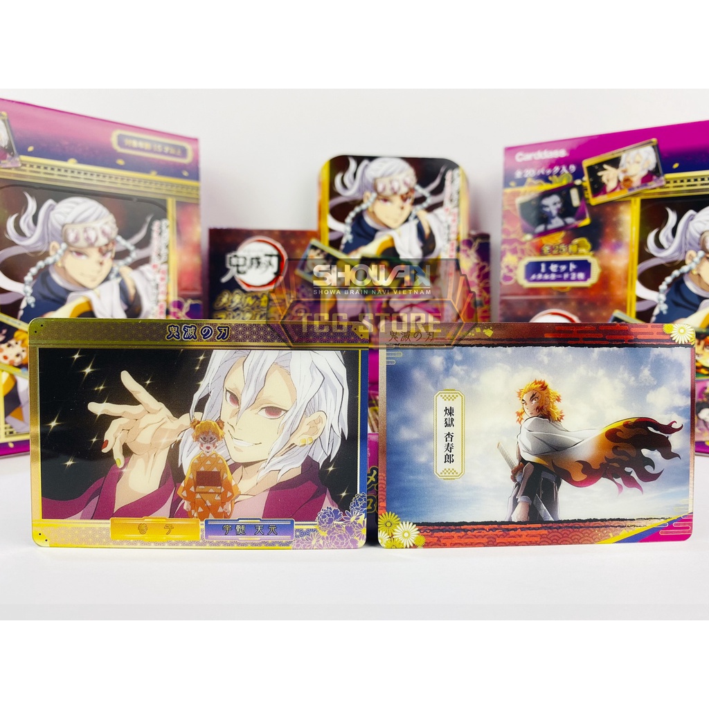 Demon Slayer, Thẻ sưu tập nhân vật, ánh kim Metallic Vol.2, Bandai, SL 1 gói/2 thẻ ngẫu nhiên