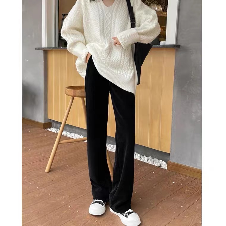 Quần dài SUXI ống rộng lưng cao thời trang Hàn Quốc cho nữ