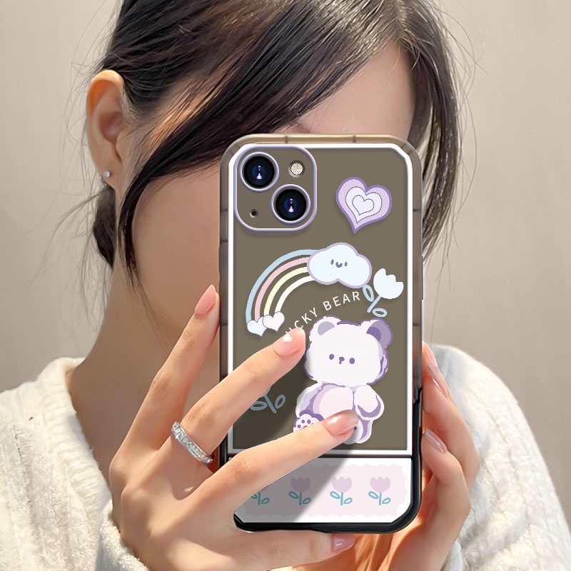 Ốp Điện Thoại Mềm Trong Suốt Chống Sốc In Hình Gấu Dễ Thương Cho IPhone 13 Pro MAX 11 12 Pro 6 6s XS MAX XR 7 8 Plus SE 2020