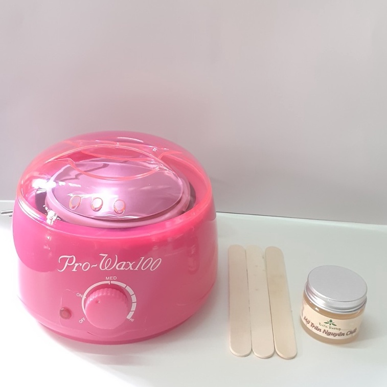 Nồi Wax lông PRO100, 3 Màu: Đen - Trắng - Hồng, Bảo hành 6 tháng (Miễn phí que lấy sáp).