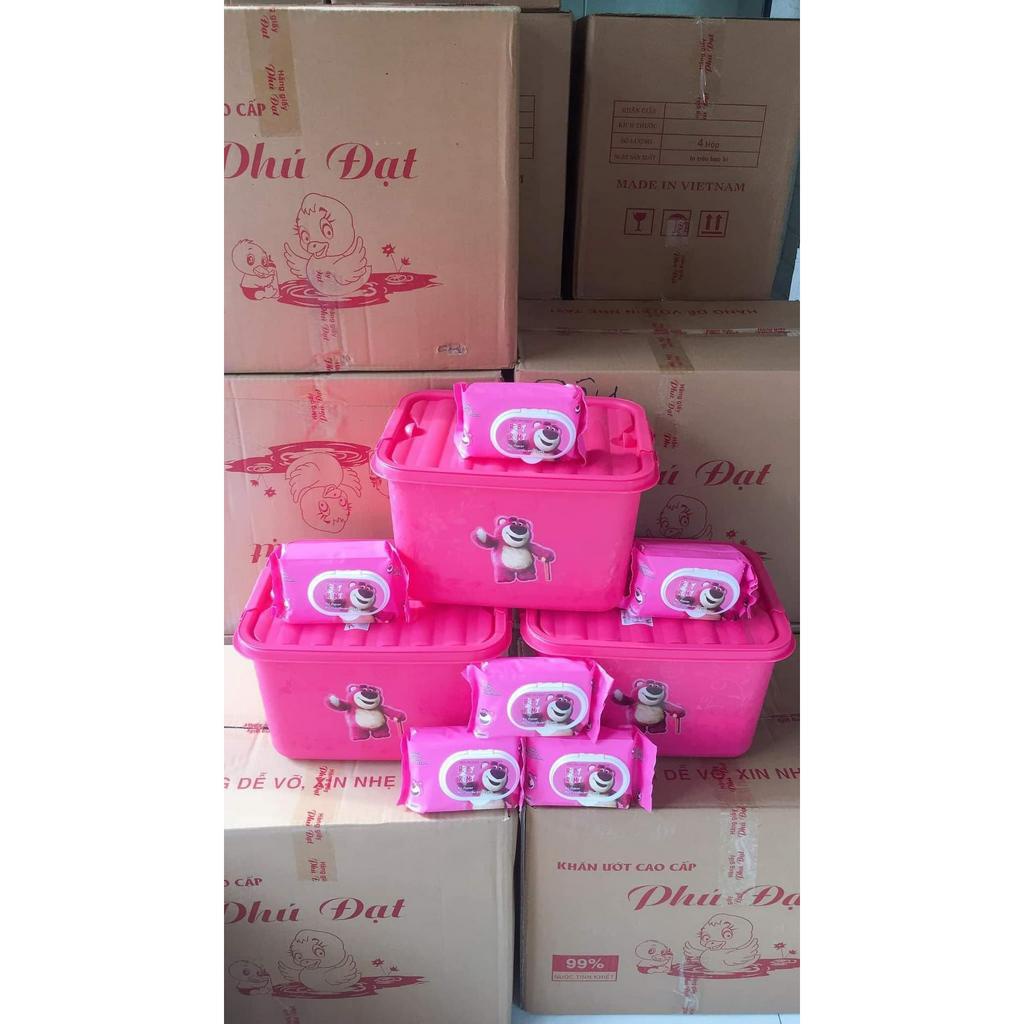COMBO 10 GÓI Khăn giấy ướt 120 tờ GẤU DÂU TẶNG XÔ GẤU DÂU NHƯ ẢNH mẫu siêu hot