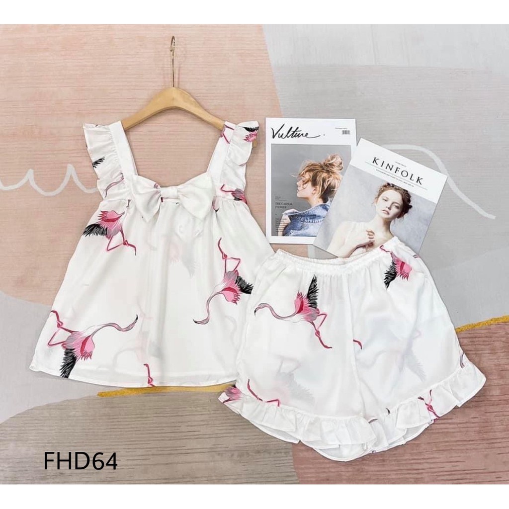 LUALA PYJAMAS Lụa Hai Dây Cánh Tiên Đùi