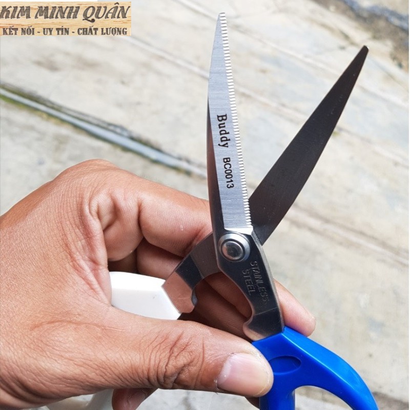 Kéo Đa Năng Thép Trắng Lưỡi Có Răng Cao Cấp 200mm BC0013 BUDDY
