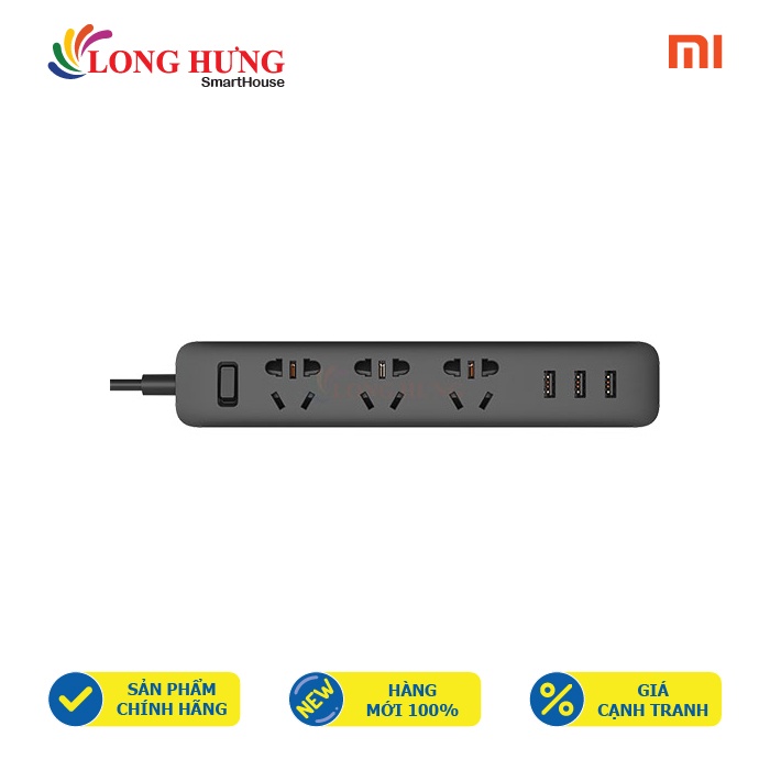 Ổ cắm điện Xiaomi Mi Power Strip 3 cổng 3 USB NRB4027CN/NRB4028CN XMCXB01QM - Hàng nhập khẩu