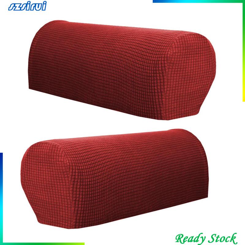 Set 2 Vỏ Bọc Tay Vịn Ghế Sofa Bằng Vải Co Giãn Màu Đen